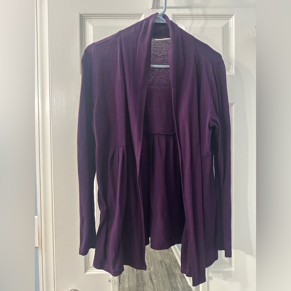 St. John’s Bay Eggplant Colored Open Cardigan size Medium